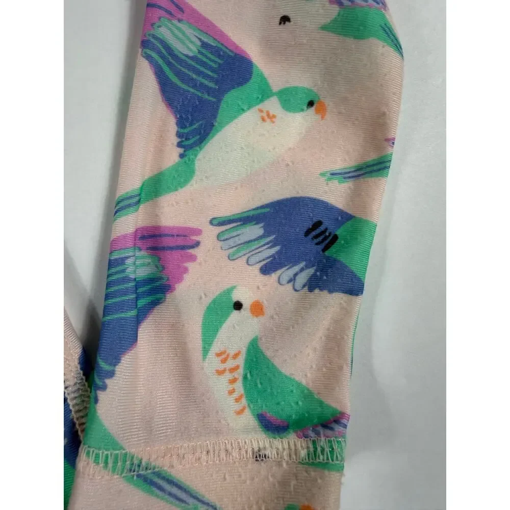 Tea Collection Bird Print Long Sleeve Rash Guard Swim Set Size 3